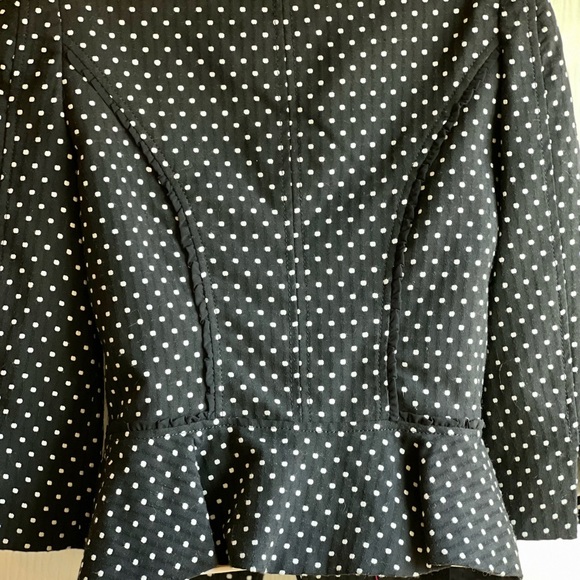 White House Black Market Black with White Polka Dot Jacket - Picture 5 of 8